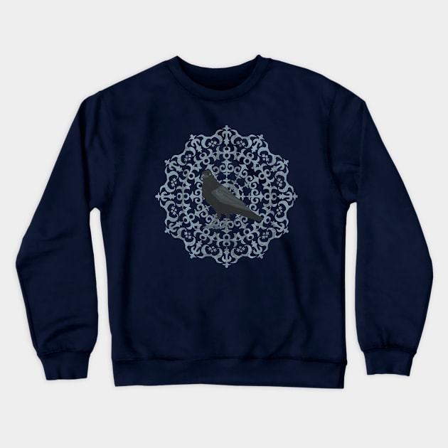 Raven Mandala Crewneck Sweatshirt by Sybille